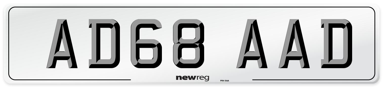 AD68 AAD Number Plate from New Reg